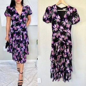 WAYF Floral Tiered Ruffle maxi dress